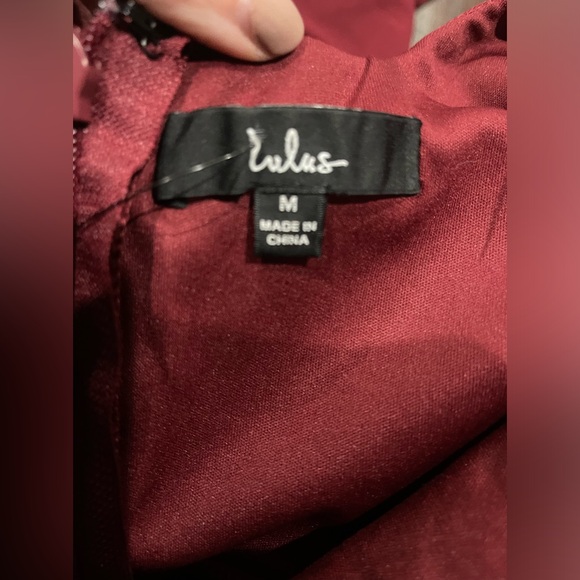 Lulu’s Mermaid Maxi Scoop Back Burgundy Evening Party Dress Size Medium NEW - Picture 8 of 8